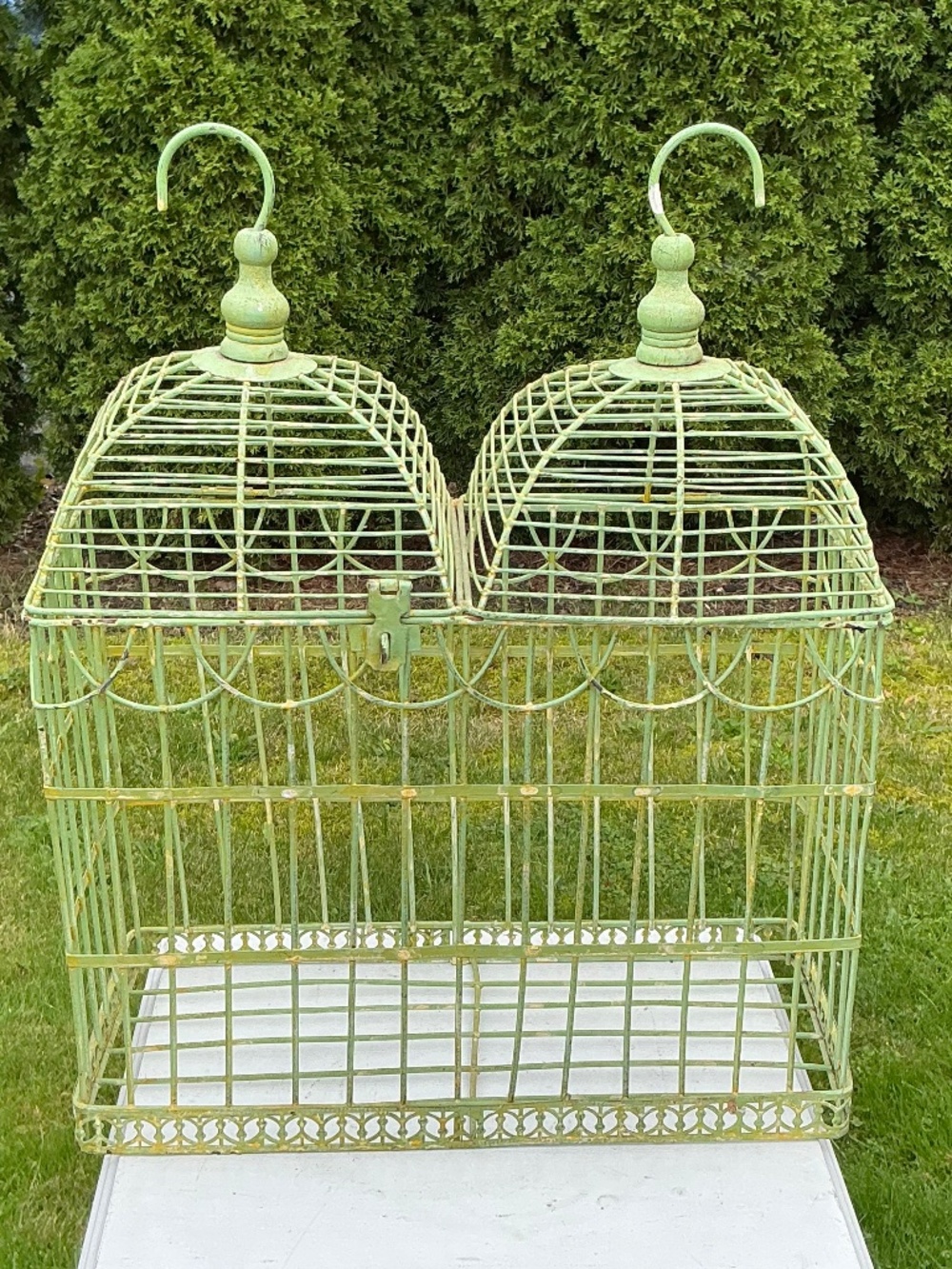 Vintage Birdcage French Style Double Dome Wire Decorative Aviary Shabby Chic